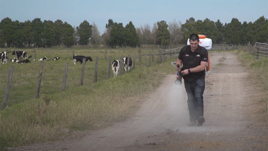 Man Spraying on Farm